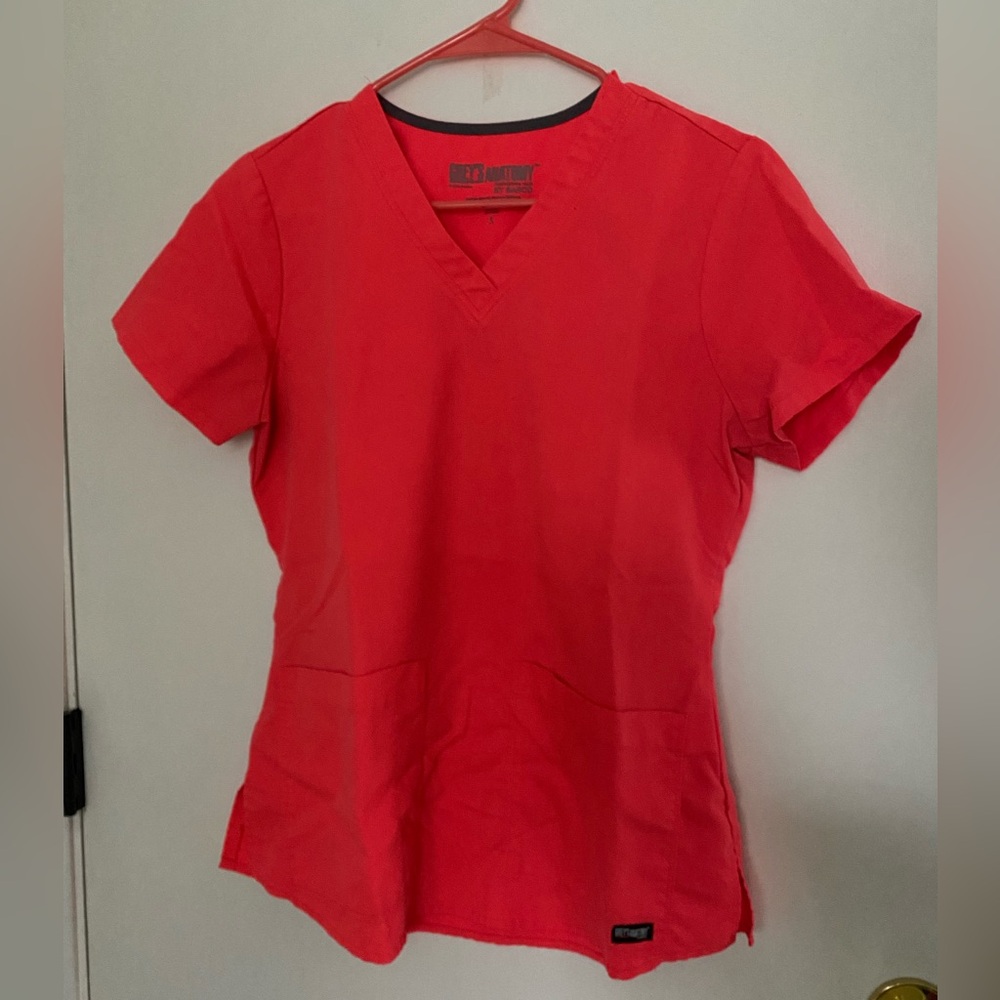 Greys anatomy size small neon pink scrub top